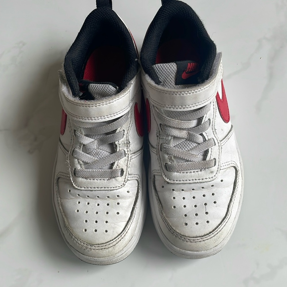 Kids Nike Court Borough Low 2 "White/University Red-black